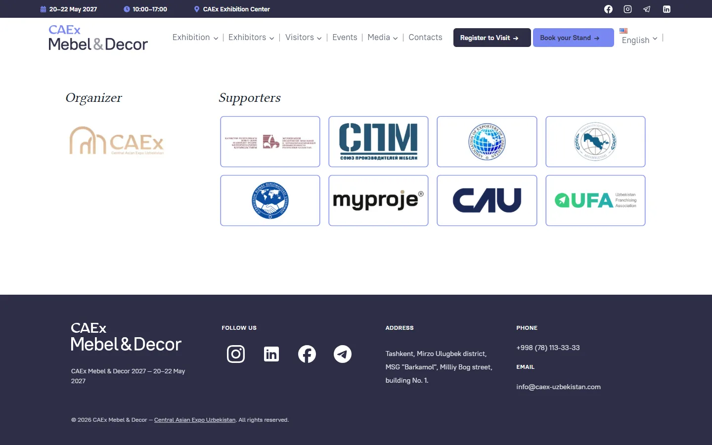 CAEx Mebel & Décor — xalqaro mebel va dekor koʻrgazmasi sayti — skrinshot 4