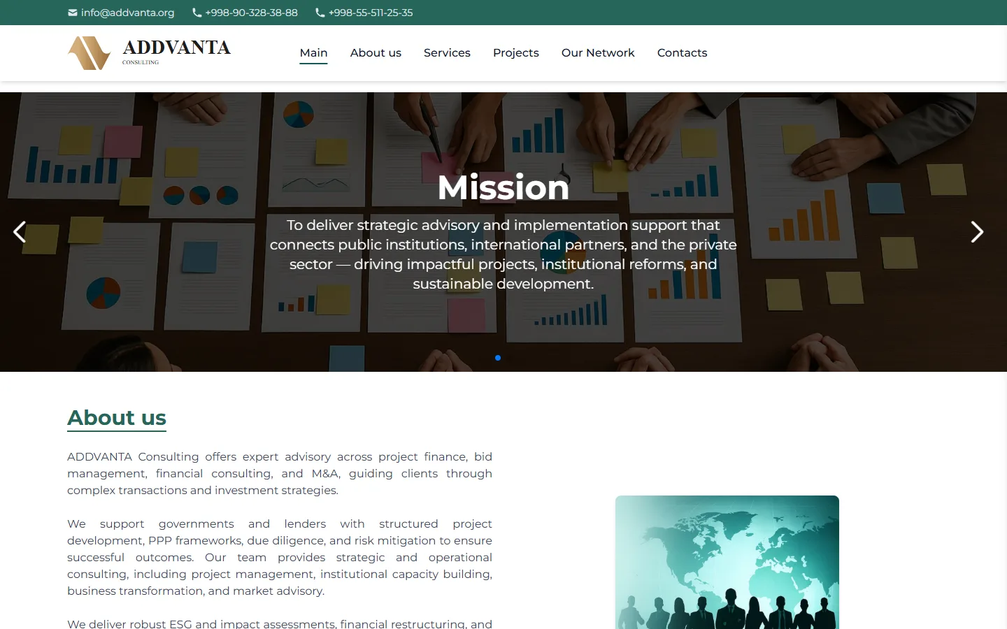 Addvanta Consulting — konsalting kompaniyasining korporativ sayti