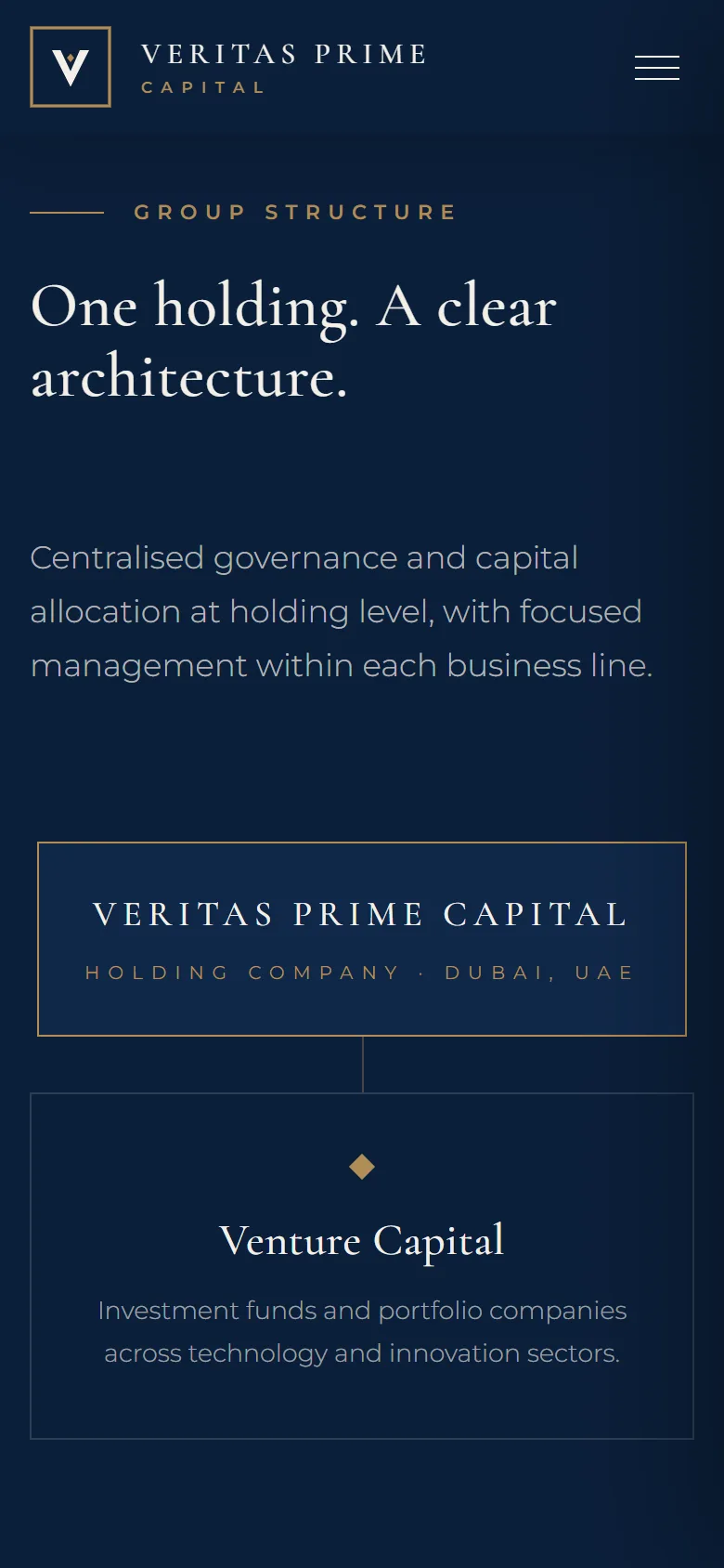 Veritas Prime Capital — xalqaro xolding korporativ sayti — mobil skrinshot 8