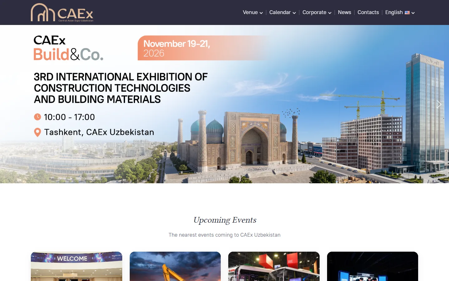 CAEx Uzbekistan — Toshkentdagi koʻrgazma markazi sayti
