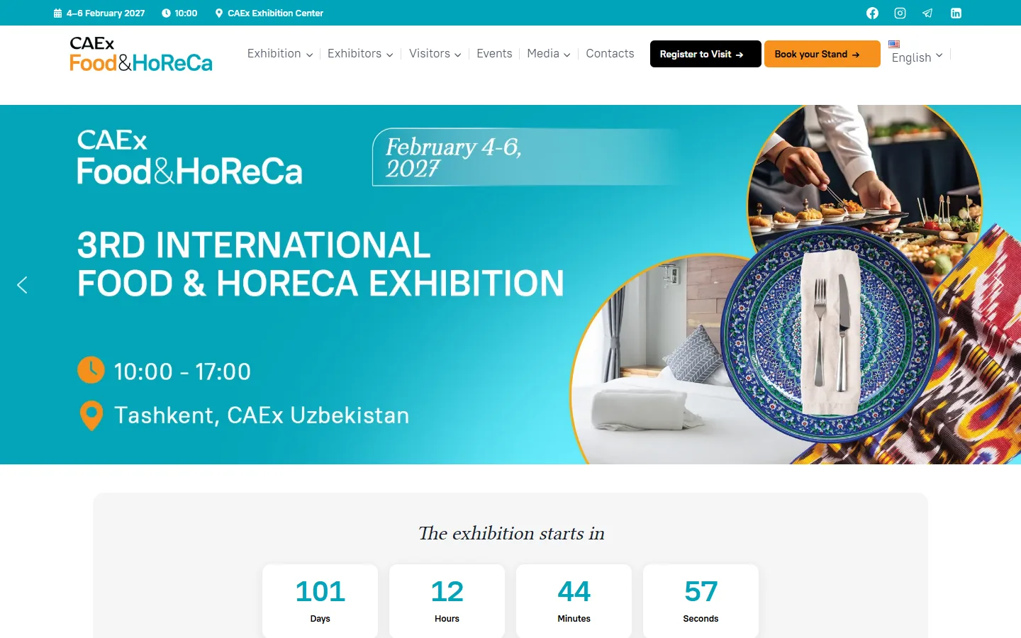 CAEx Food & HoReCa — a website for an international food and HoReCa exhibition