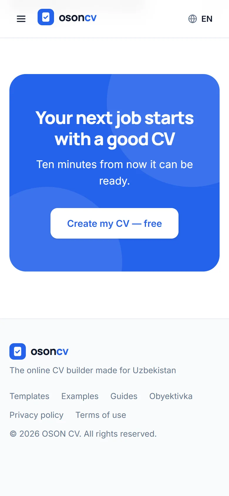 OSON CV — бесплатный онлайн-конструктор резюме — мобильный скриншот 8