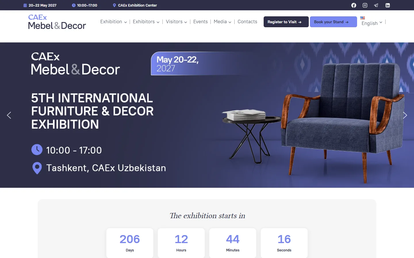 CAEx Mebel & Décor — a website for an international furniture and decor exhibition