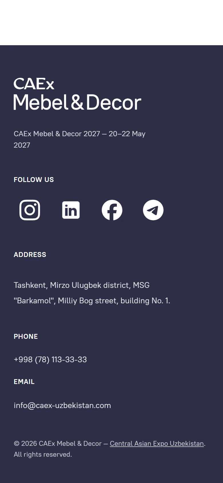 CAEx Mebel & Décor — xalqaro mebel va dekor koʻrgazmasi sayti — mobil skrinshot 7