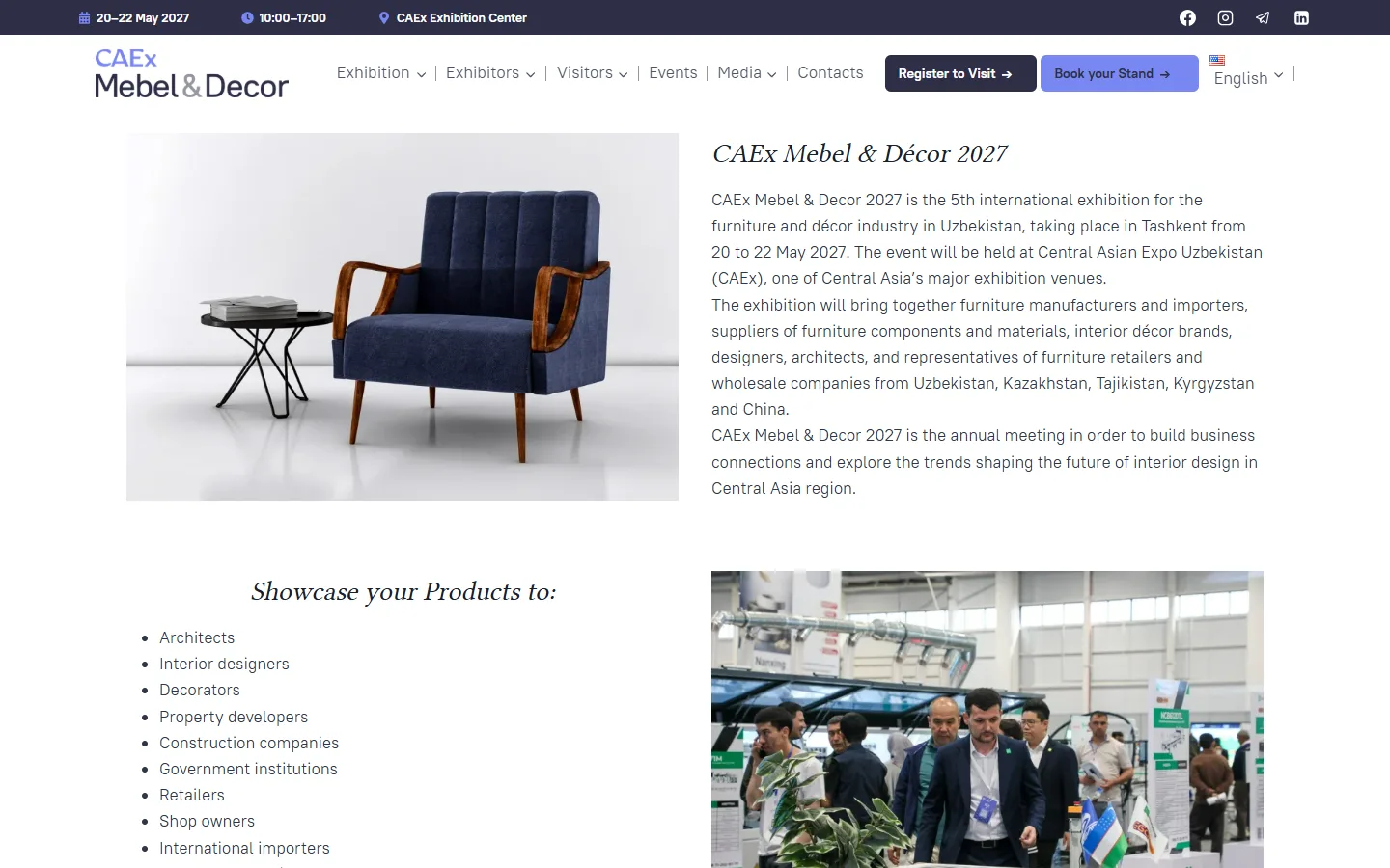 CAEx Mebel & Décor — xalqaro mebel va dekor koʻrgazmasi sayti — skrinshot 1